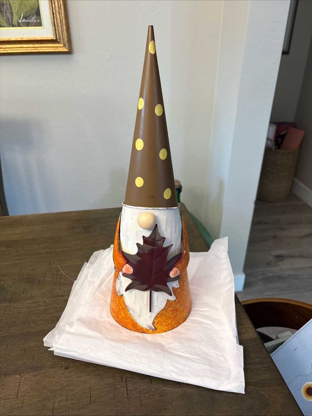 Fall Harvest Autumn Male Metal Cone Shaped 16”